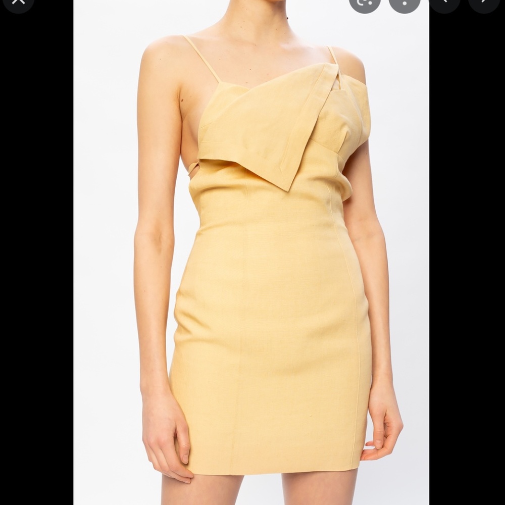 JACQUEMUS 'DRAP' LINEN SLIP DRESS